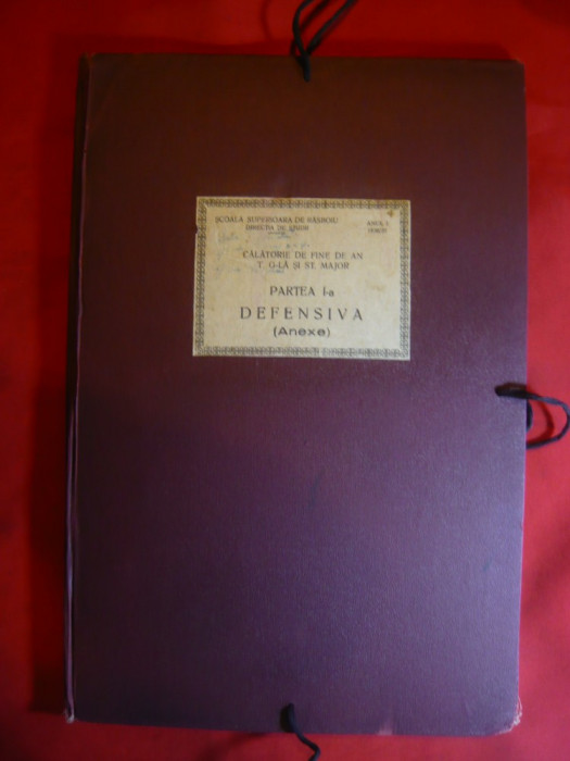 Coperti dosar Scoala Superioara Razboiu - Directia Studii 1930 , cuprins , anexe