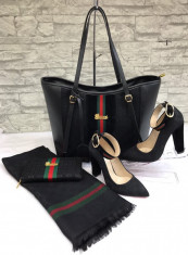 Set geanta+portofel+e?arfa+stiletto Gucci foto