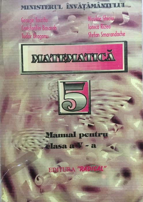 MATEMATICA MANUAL PENTRU CLASA A V-A - Turcitu, Basarab