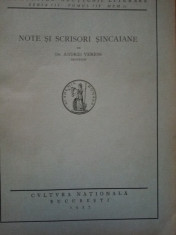 Andrei Veress - Note si scrisori sincaiene (Sincai corespondenta) 1927 foto