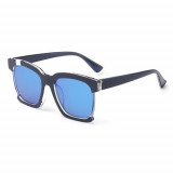 Ochelari De Soare Retro Style - UV400, Oglinda , Protectie UV 100% - Albastri, Femei, Protectie UV 100%, Plastic