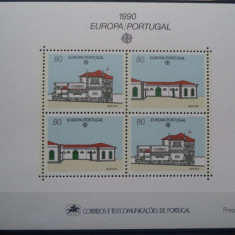 PORTUGALIA 1990 – ARHITECTURA EUROPA CEPT, bloc nestampilat K111