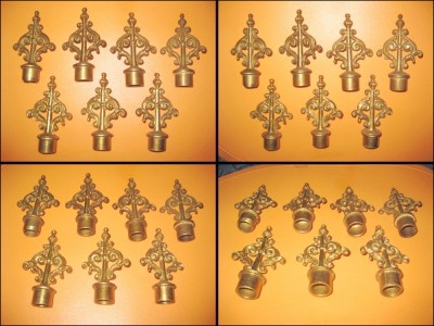 7037-Ornament inchizator cap lumanari sfesnic Franta cca 1900. Pret pe buc. foto