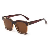 Ochelari De Soare Retro Style - UV400, Oglinda , Protectie UV 100% - Maro, Femei, Protectie UV 100%, Plastic