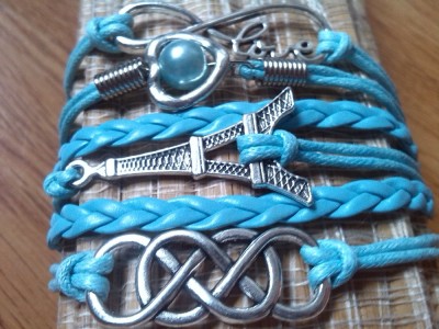 bratara piele eco charms multistrat multilayer foto