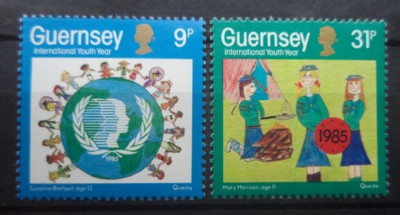 GUERNSEY 1985 &amp;ndash; ZIUA COPILULUI, serie nestampilata, R16 foto