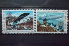 LIECHTENSTEIN 1979 ? AVIOANE SI DIRIJABILE EUROPA CEPT, serie MNH, R17 foto