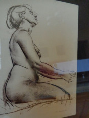 Nud , tablou litogafie dupa pictorul italian Amigoni foto