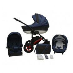 Carucior 3 in 1 Charm 06 (Bleumarin Jeans cu lana) Kerttu foto