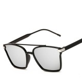 Ochelari De Soare Dama - Protectie UV 100%, Rama Plastic - Argintii, Aviator, Femei, Protectie UV 100%