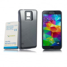 Baterie extinsa 7800 mah + capac negru Samsung Galaxy S5 G900 i9600 +folie foto