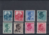 ROMANIA 1940 LP 140 REGELE CAROL II CULORI SCHIMBATE SERIE MNH