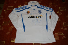 TRICOU FC UNIVERSITATEA CRAIOVA, ORIGINAL DE JOC, SEMNAT DE FLORIN COSTEA !!! foto