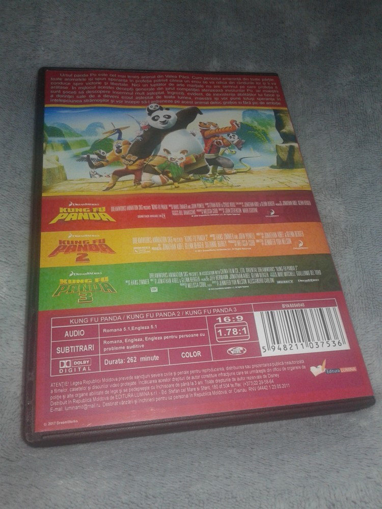 Colectia Kung Fu Panda 1, 2, 3 - Dublate in limba romana, DVD, dream works  | Okazii.ro