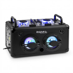 Ibiza Dance Party DJ sistem audio portabil 200W Mixer Bluetooth USB MP3 AUX LED foto