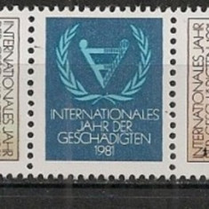 GERMANIA 1981– ANUL INTERNATIONAL AL PERSOANELOR CU HANDICAP, straif MNH, AC16