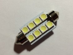 Led auto Sofit Festoon C5W, 41 mm, 8 SMD-uri, 12 V, ALB