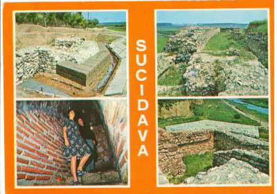 CPI (B8395) CARTE POSTALA - SUCIDAVA, MOZAIC, PORTAL POD ROMAN, FANTANA SECRETA foto