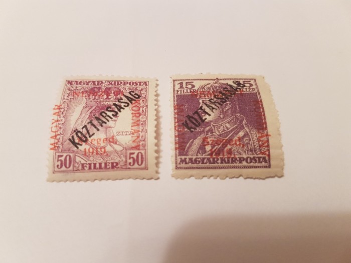 romania/ocupatii/ szeged 1919 supratipar/ 2v. MH/