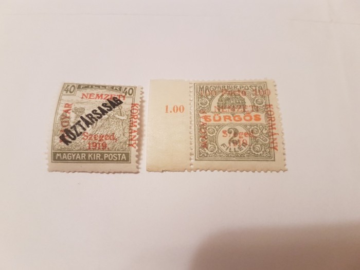 romania/ocupatii/ szeged 1919 porto supratipar/ 2v. MH/