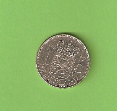 OLANDA 1 GULDEN / 1977. aUNC. F.F. FRUMOS. foto