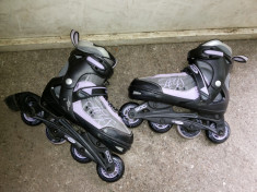 Role,rolere,inline skates,HY skate,roti din silicon,marime reglabila 37-40 foto