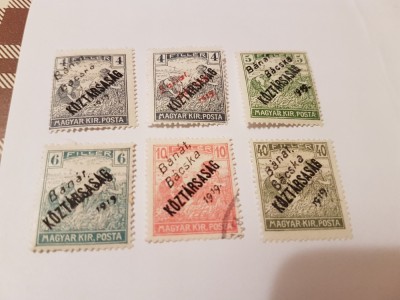 romania/ocupatii/ banat 1919 seceratori supratipar/ 6v. mixte foto