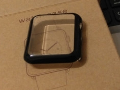 ?? Carcasa Apple watch 38mm, husa plastic aluminiu neagra protectie ecran foto