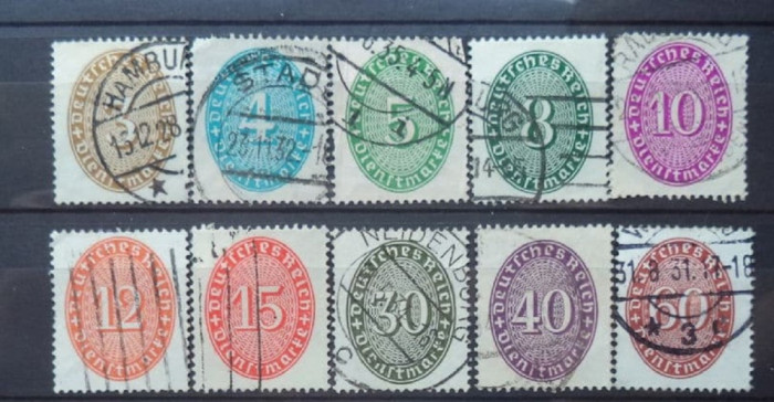 GERMANIA (REICH) 1928/33 &ndash; UZUALE, timbre stampilate K103