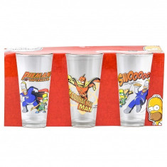 Set 3 pahare imprimate, The Simpsons, 330 ml foto