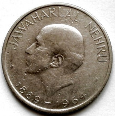 INDIA 50 Paise 1884-1964 , Jawaharlal Nehru - English legend , 24mm. foto