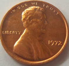 Moneda 1 Cent - SUA, anul 1972 *cod 4936 foto