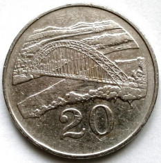 ZIMBABWE , 20 CENTS 1980 , The Birchenough Bridge on the Sabi River !!! foto