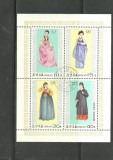 KOREA 1977 - COSTUME POPULARE - BLOC DE 4, STAMPILAT, A23