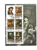 KOREA 1983 - REPRODUCERI DE ARTA - REMBRANDT, BLOC DE 6, STAMPILAT, A22