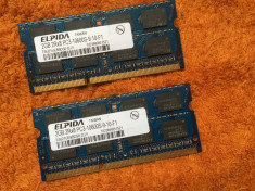 Kit Memorie RAM laptop Elpida 4GB DDR3 ( 2 x 2GB ) Dual Channel 1333 MHz foto