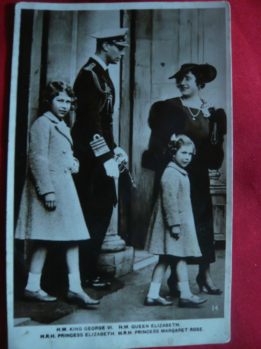 Ilustrata - Fam. Regala Engleza -Regele George VI ,viitoarea Regina Elisabeta II