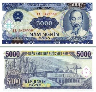 Vietnam 5.000 dong 1991 - UNC foto