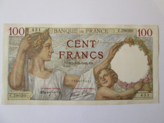 Franta 100 Francs 1942 foto