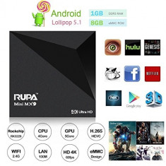 TV BOX Rupa Mini MX9 4K-3D Noi,Kodi 16,Quad-Core,1gb ddr3,8gb,wi-fi,Android 5.1 foto