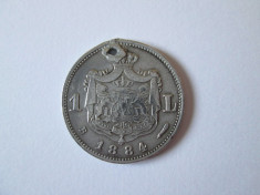 Romania 1 Leu 1884 din argint foto