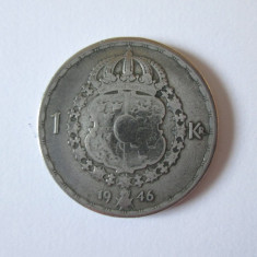 Suedia 1 Krona 1946 argint
