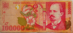 Bancnota 100000 lei - ROMANIA, anul 1998 *cod 492 foto