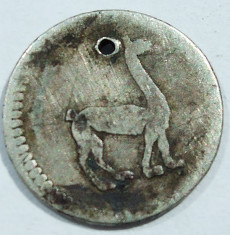 PERU 1/4 real 1845 argint 0.84 gr. gaurita foto