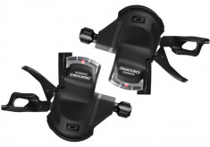 Manete de schimbator Shimano Deore SL-M610 , set stg./dr.,cu afisaj , cu cabluri , negrePB Cod:SHI-46100 foto