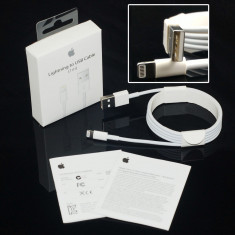 Cablu Original Apple lightning USB date incarcare Iphone 5 5s 6 6s 7 NOU Sigilat foto