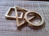 Set 3 inele geometrice aurii marime 7