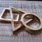 set 3 inele geometrice aurii marime 7