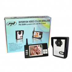 Resigilat : Interfon video color wireless model PNI 3509W cu ecran LCD de 3.5 inch foto