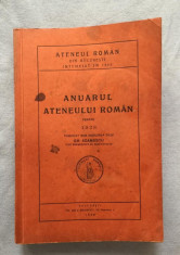 ANUARUL Ateneului Roman pentru 1938 foto